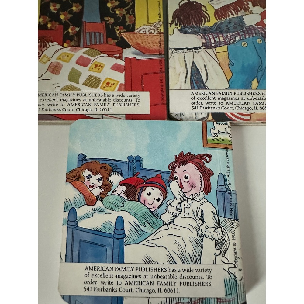 Vintage 1984 Raggedy Ann and Andy Board Books Set of 5 Chatham River Press - Picture 4 of 11